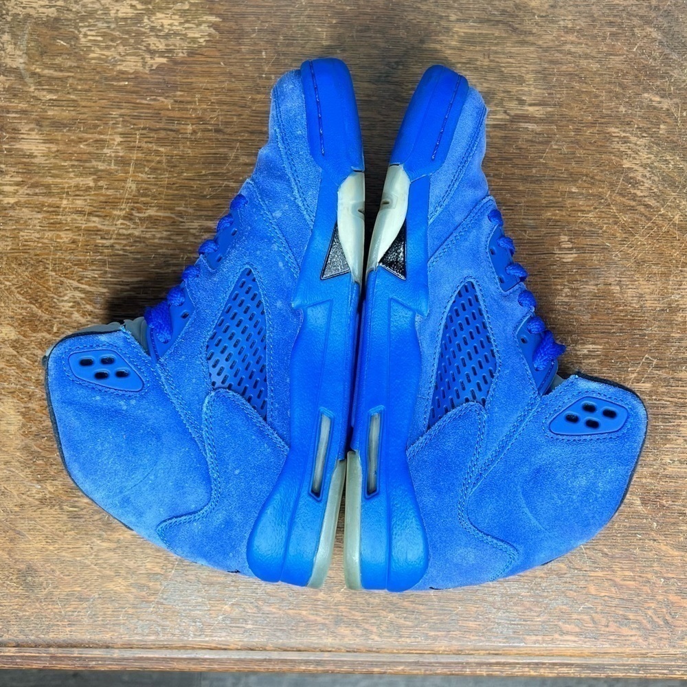 Air Jordan 5 Retro Blue Suede Size 6.5 Youth - Picture 4 of 8